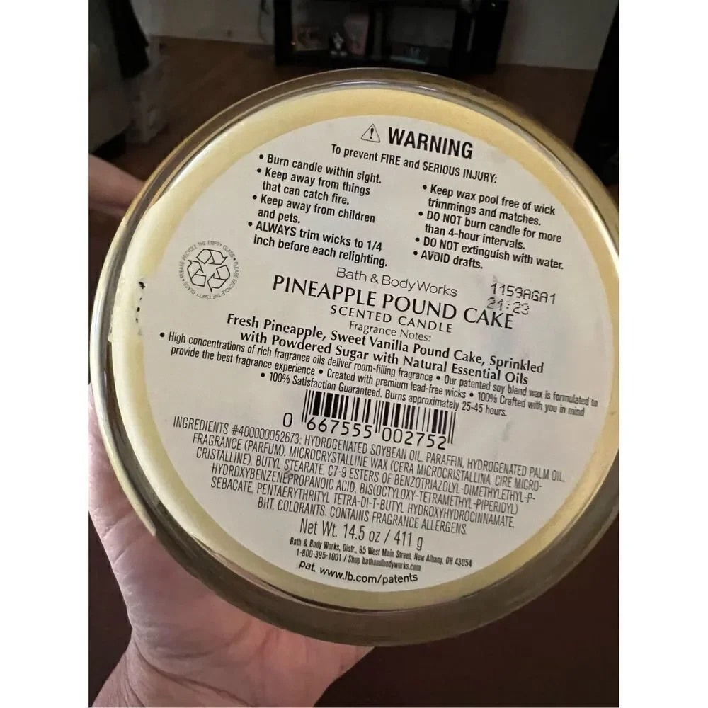 1 LEFT! White Barn Pineapple Pound Cake 3 Wick Candle - Picture 6 of 6